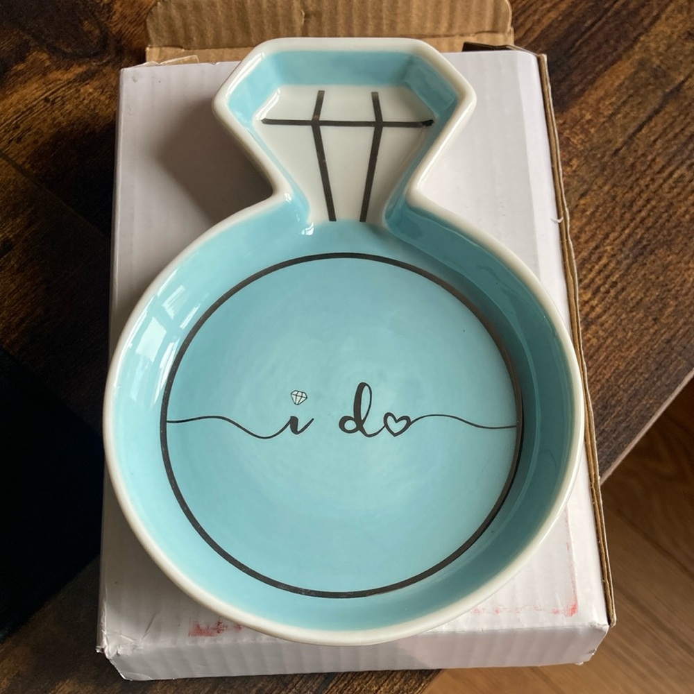Kate Aspen Blue Ring-Shaped Trinket Dish